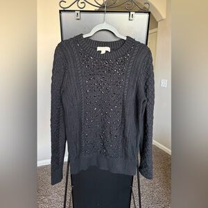 Michael Kors Black Beaded Sweater